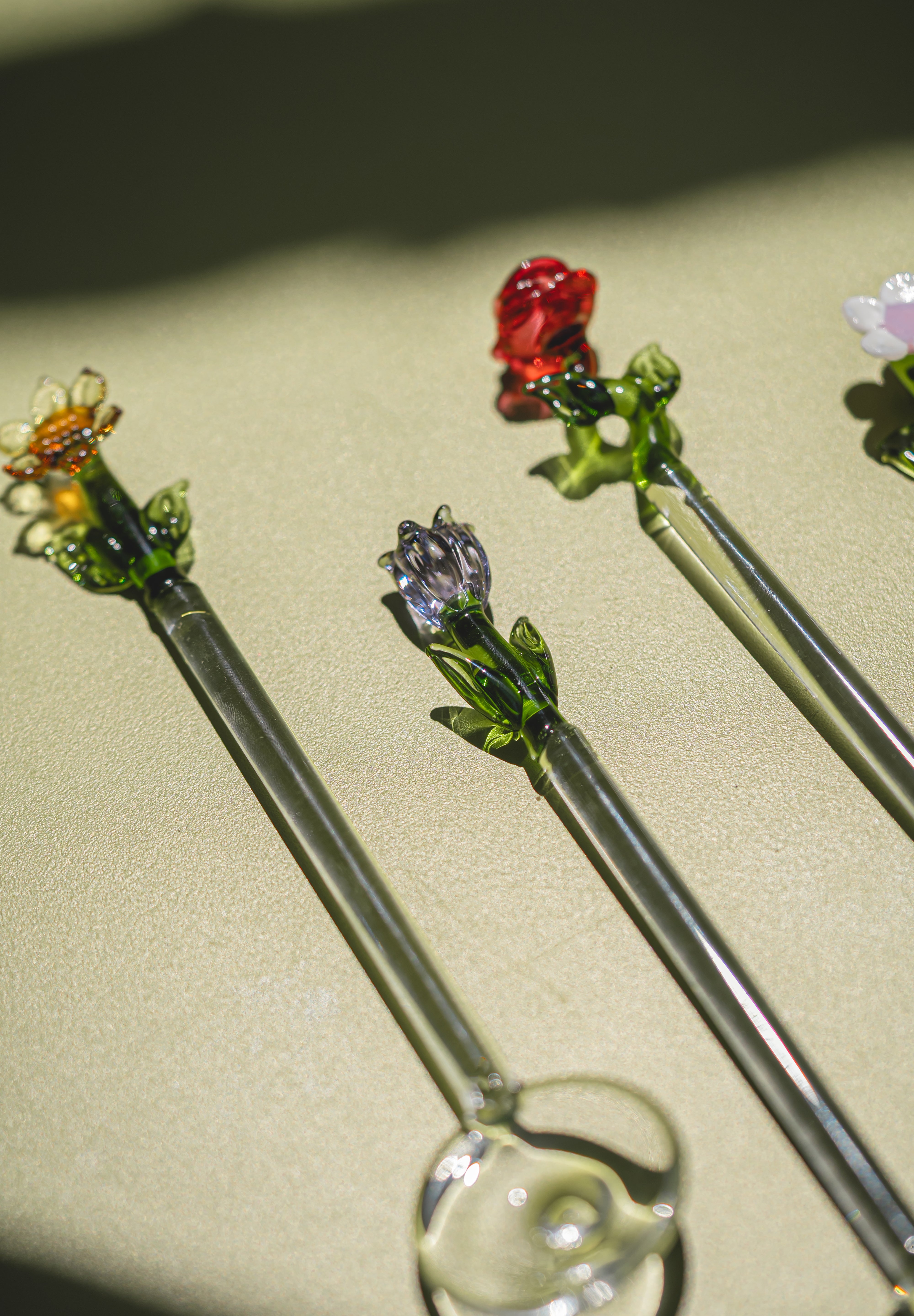Flores Glass Spoons – Set of 4