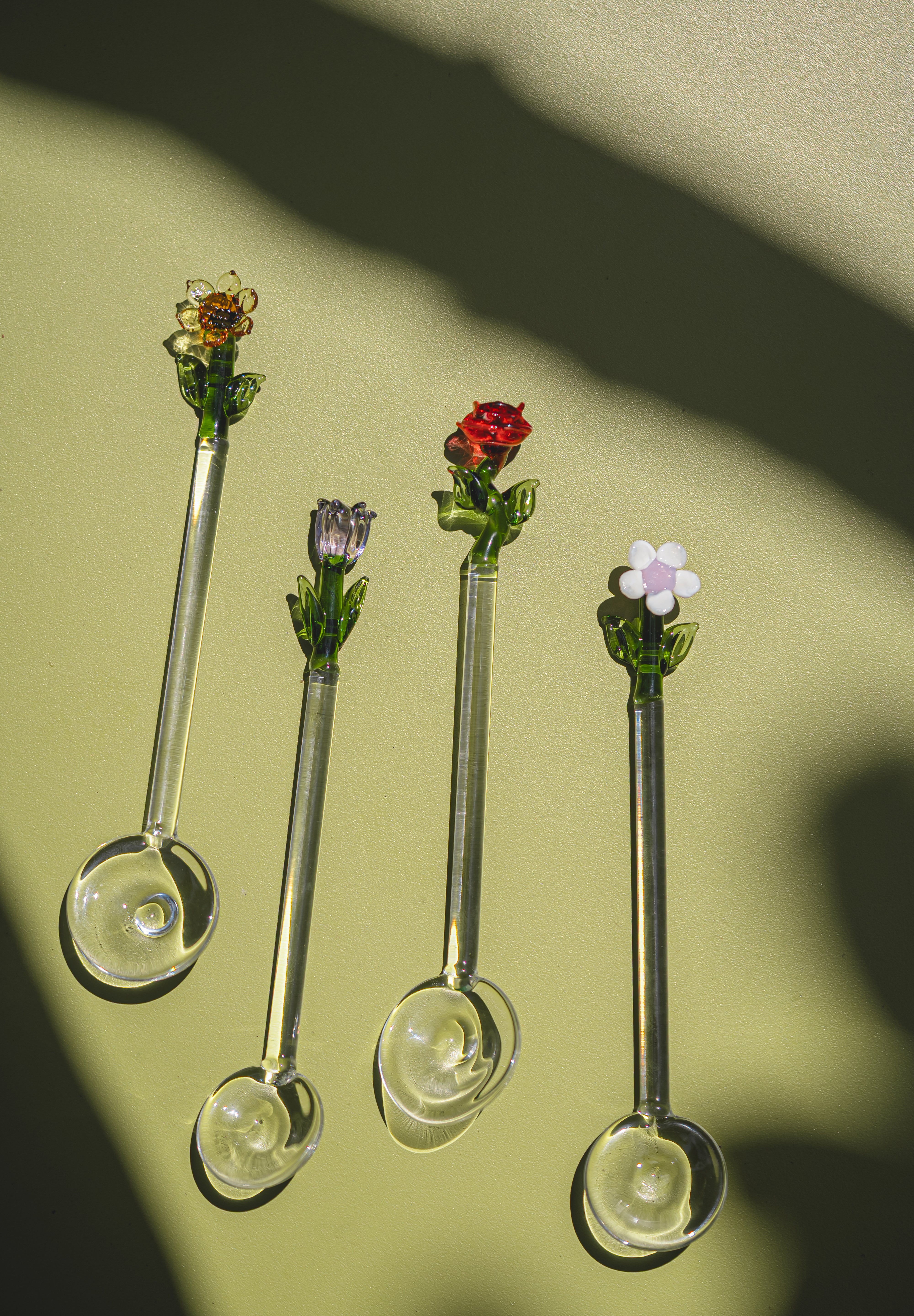 Flores Glass Spoons – Set of 4