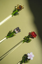 Flores Glass Spoons – Set of 4