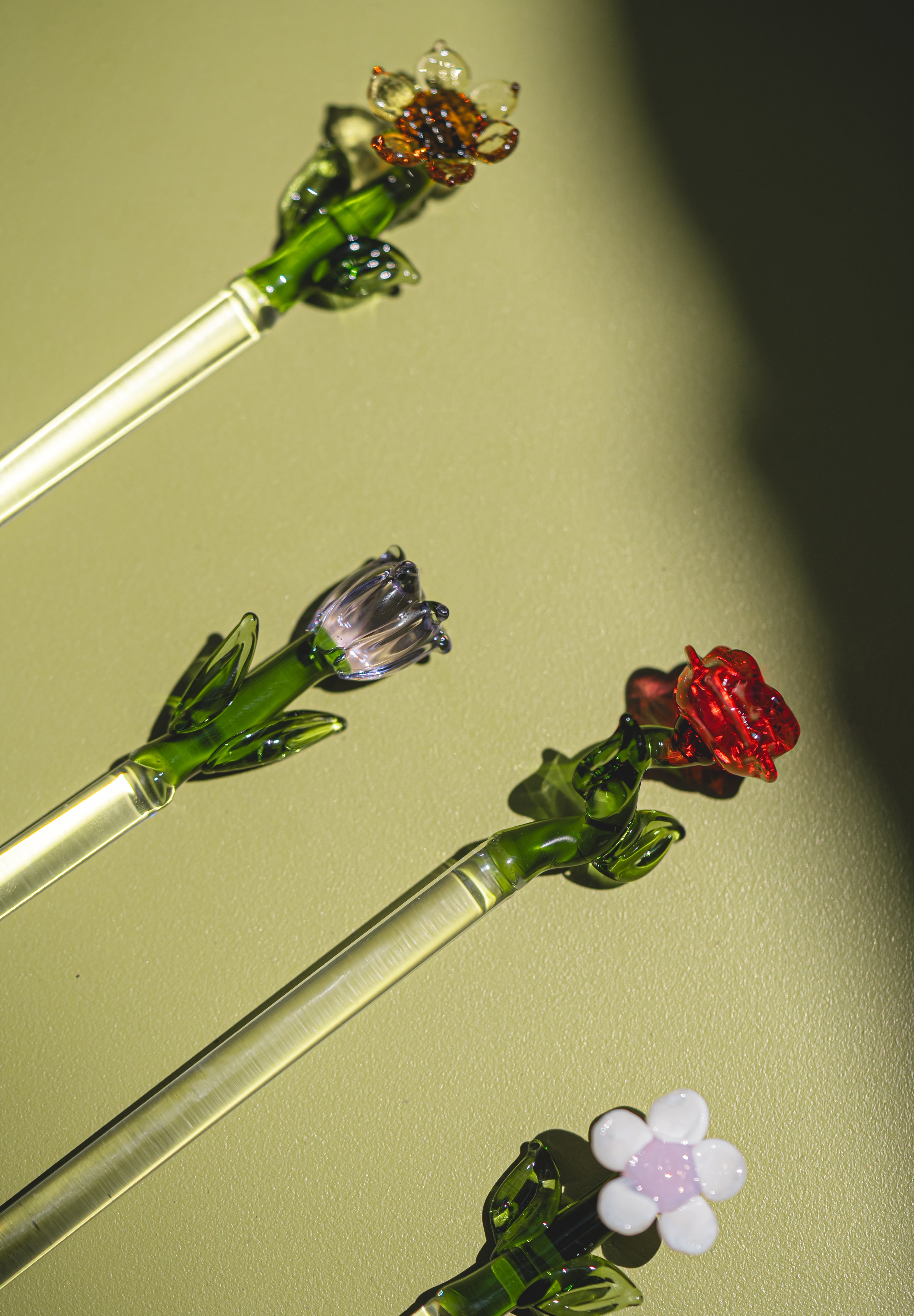 Flores Glass Spoons – Set of 4