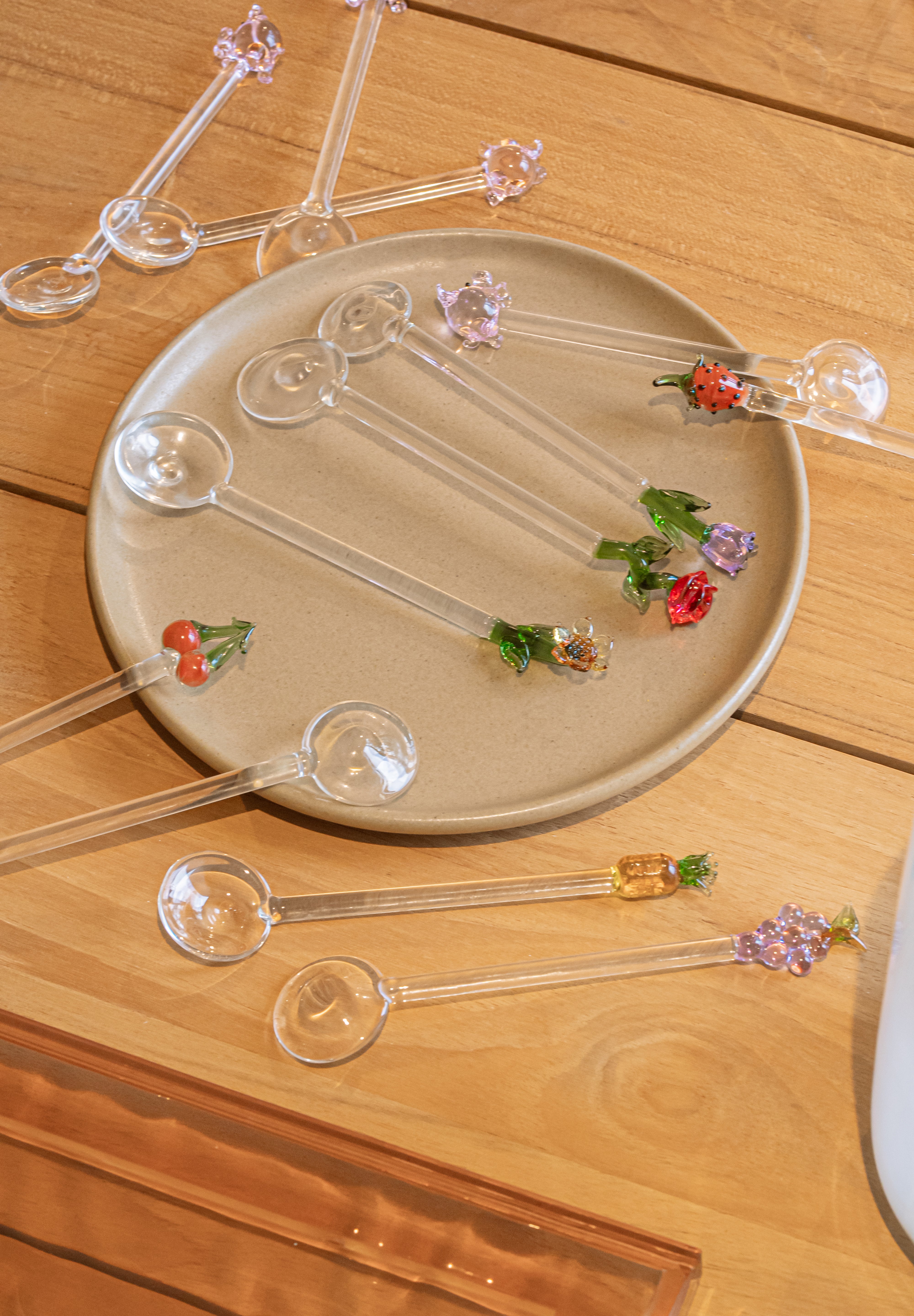 Flores Glass Spoons – Set of 4